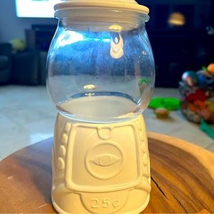 White glass Target Gumball machine jar